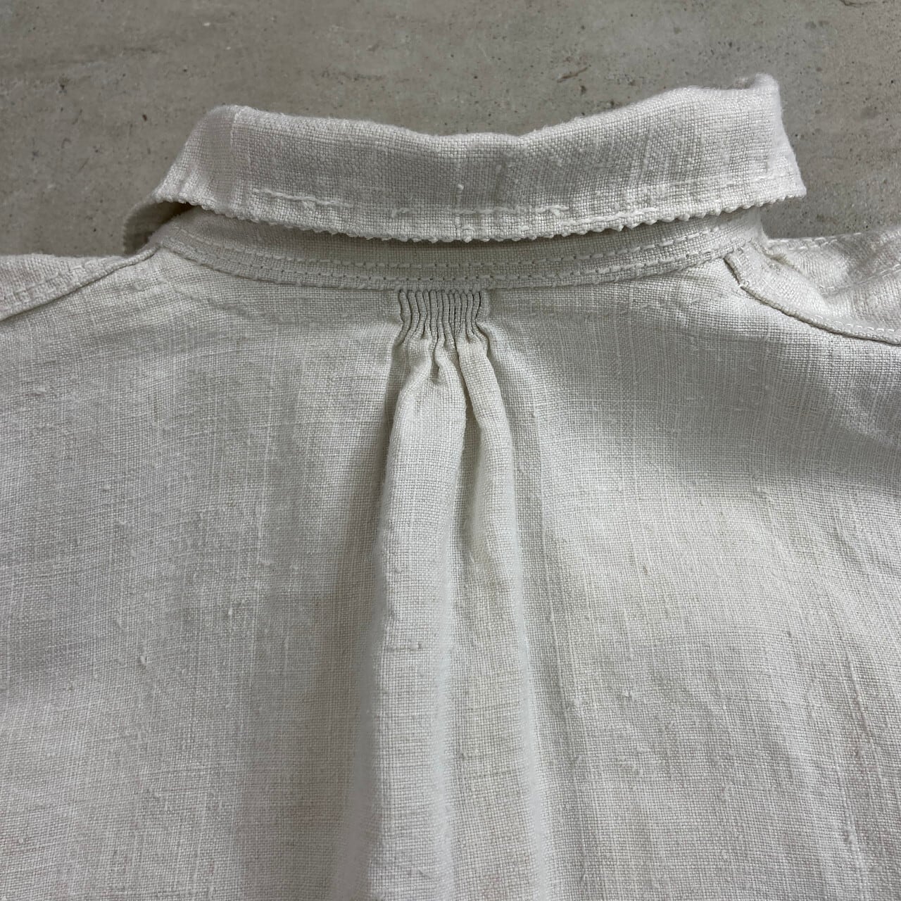 1900年代初頭 アンティーク 王冠刺繍 シャトーリネンスモック