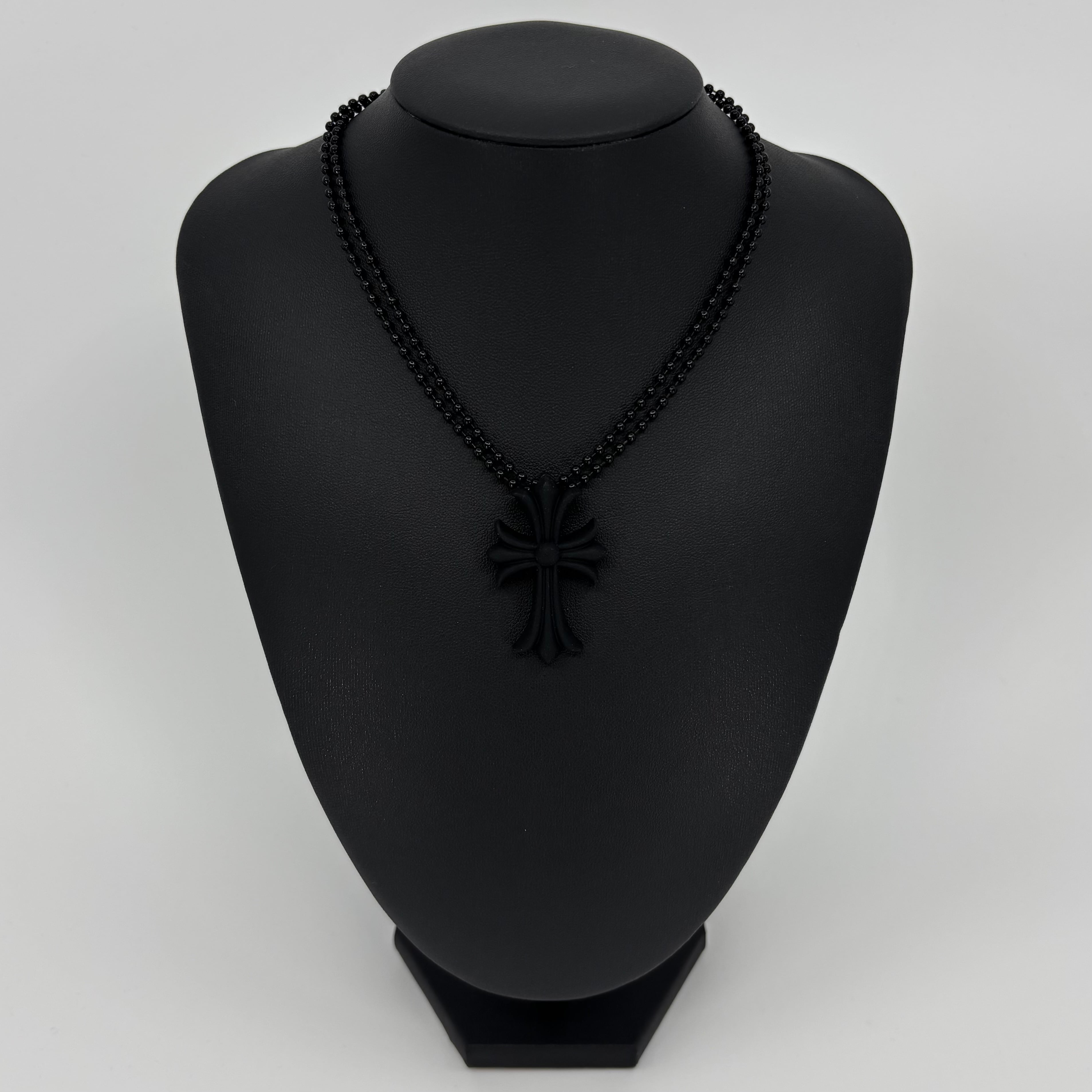 クロス ラバー ネックレス ブラック | crossluxury