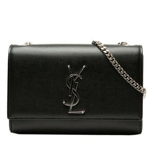サンローラン ケイト スモール YSLロゴ チェーン ショルダーバッグ 469390BOW0N1000 ブラック シルバー レザー レディース SAINT LAURENT 【中古】