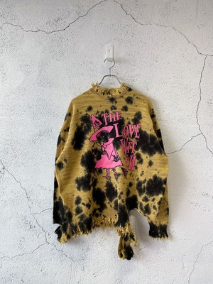 KIDILL / DESTROY PULLOVER KNIT THE LOVE WITCH PRINT / YELLOW