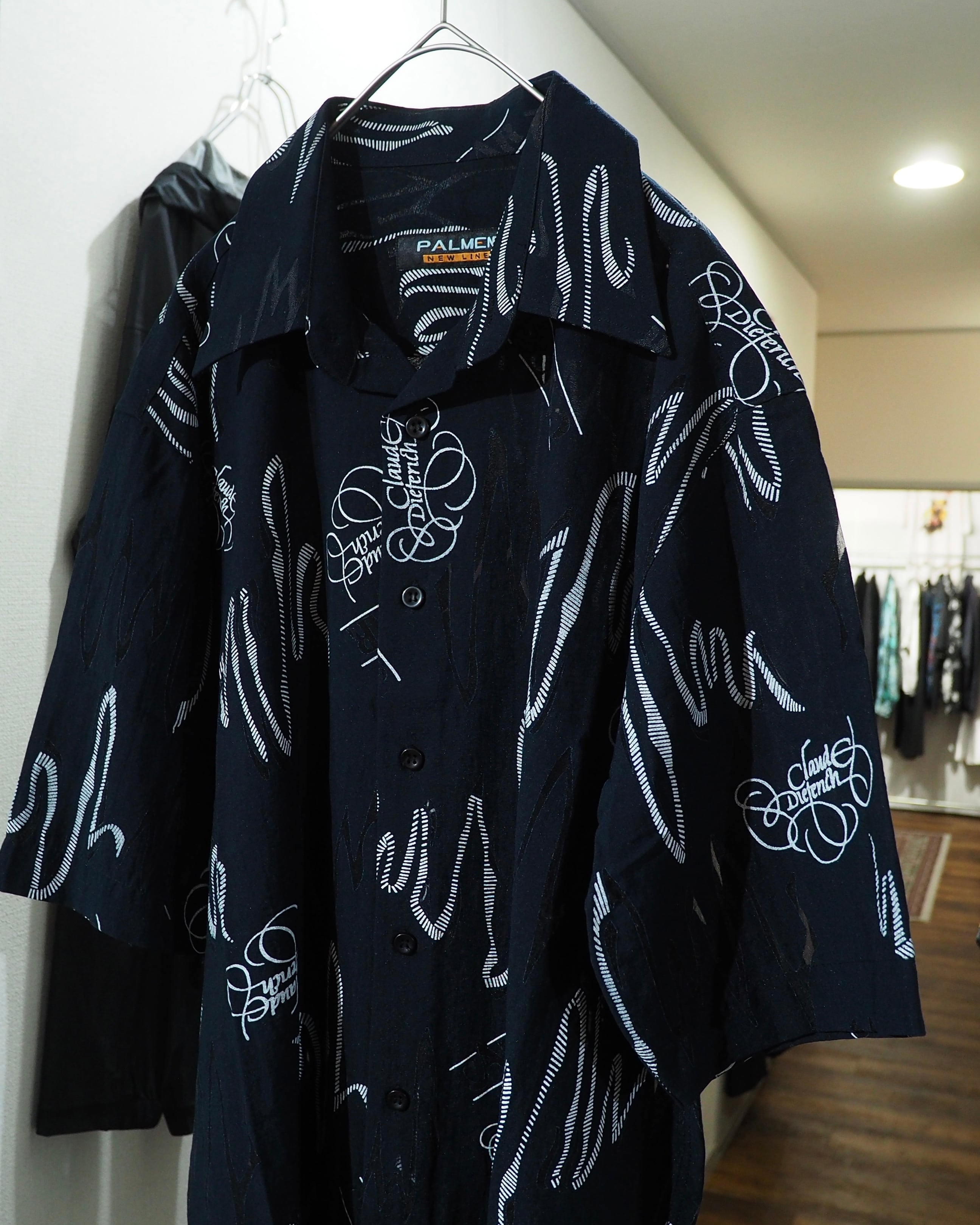 Black Graffiti Art × Semi Transparent Design vintage SS shirt