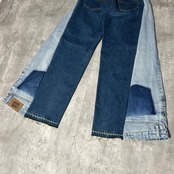 Remake denim jeans Lady's 再構築 リメイクデニムジーンズ ワイドバギーパンツ
