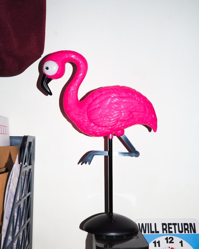 Polystyrene flamingo lamp
