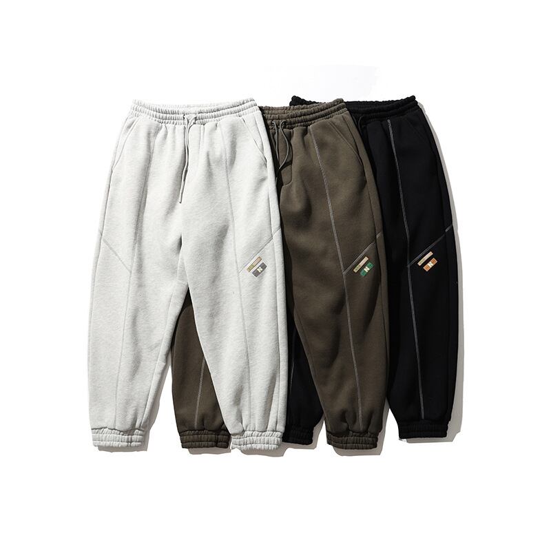 【新作】【送料無料】 Yidao Vintage Winter Simple Pure Color Plus Velvet Sweatpants Men's Loose All-match Student BundleSweatpants-アリババ ウィンター 冬物 ピュア ビンテージ hip6-161115576599559