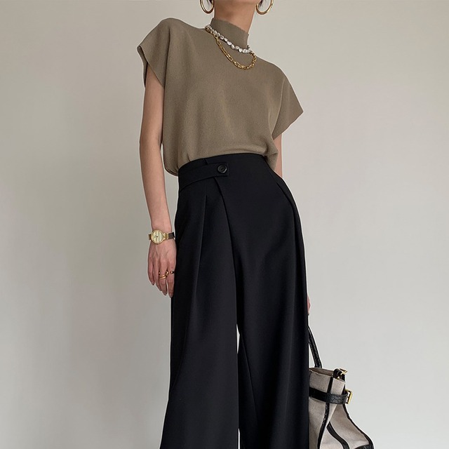 high neck short sleeve knit　10563