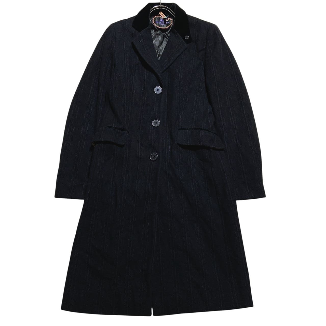 ETRO エトロ チェスターコート カシミヤ混 パッチワーク ステッチ