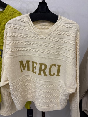 atelier six ロゴケーブルニットセーター　11256354