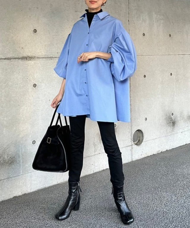 フレアシルエットチュニックシャツ