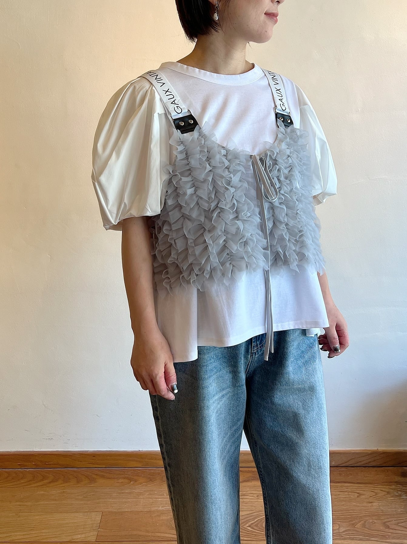 MARGAUX VINTAGE / フリルショートビスチェ | anouk