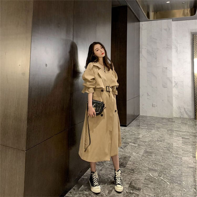 満足度99% 韓国ファッション コート オシャレ 通勤する 秋 カジュアル 中・長セクション ゆったりする