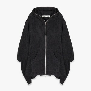 NVRFRGT 26SS SEMI SHEER FULL ZIP UP HOODIE (BLACK)