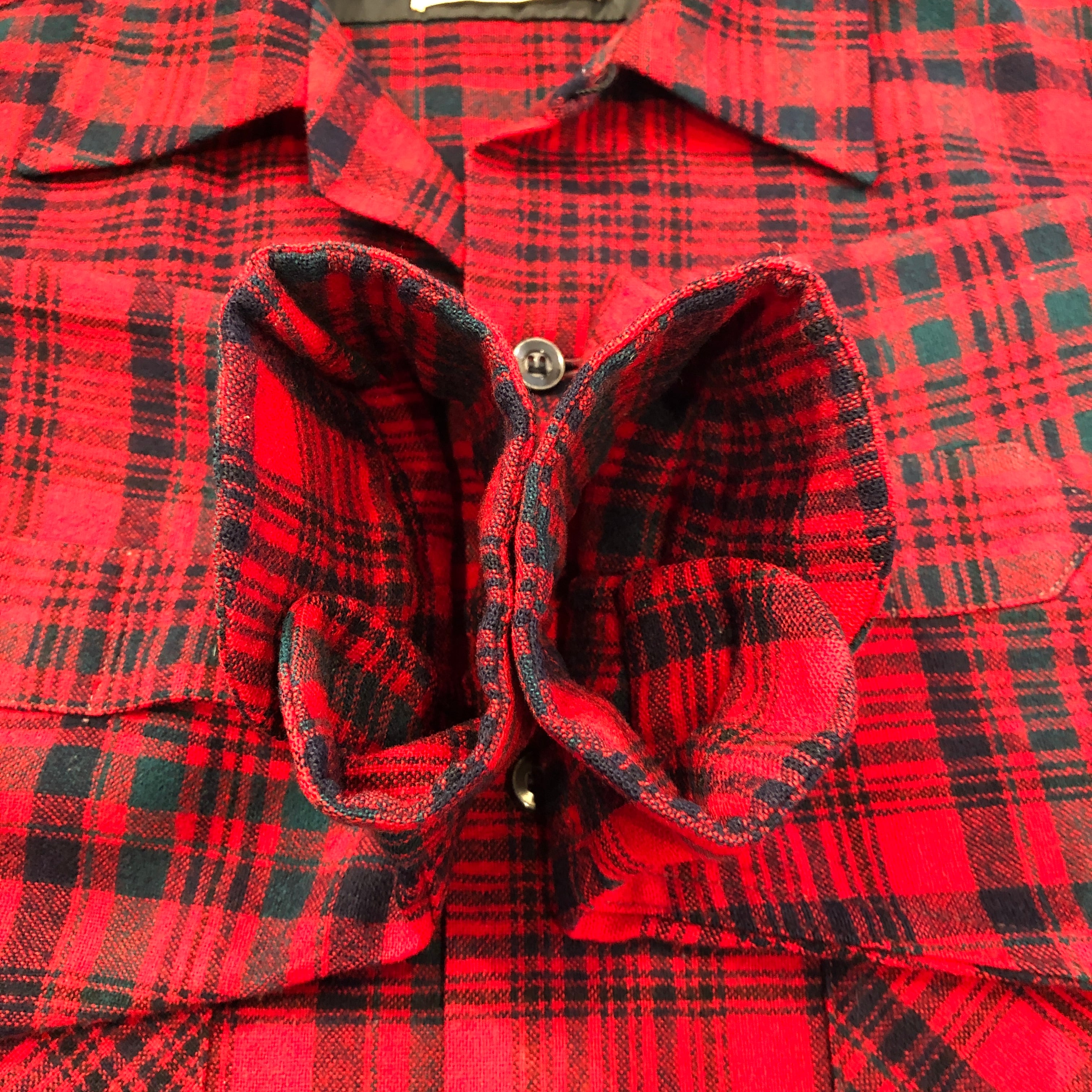 ⊕1960'S PENDLETON DISNEYLAND RED WOOL CHECK SHIRT | safarionline