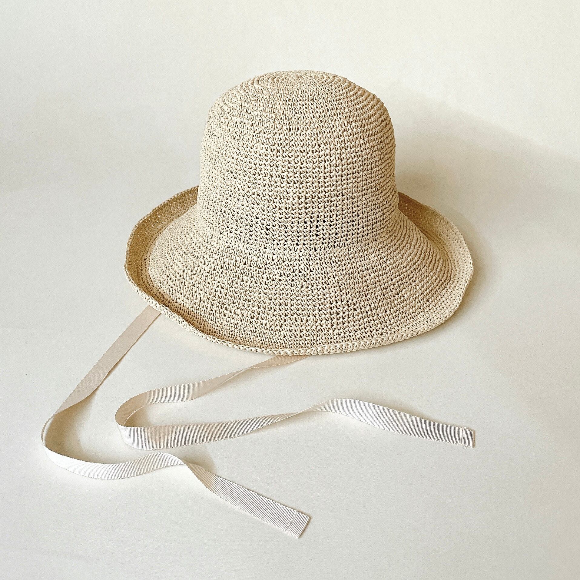 大人気定番商品 MILLINERY ORIENT リボン付き 麦わらハット Sarah 帽子