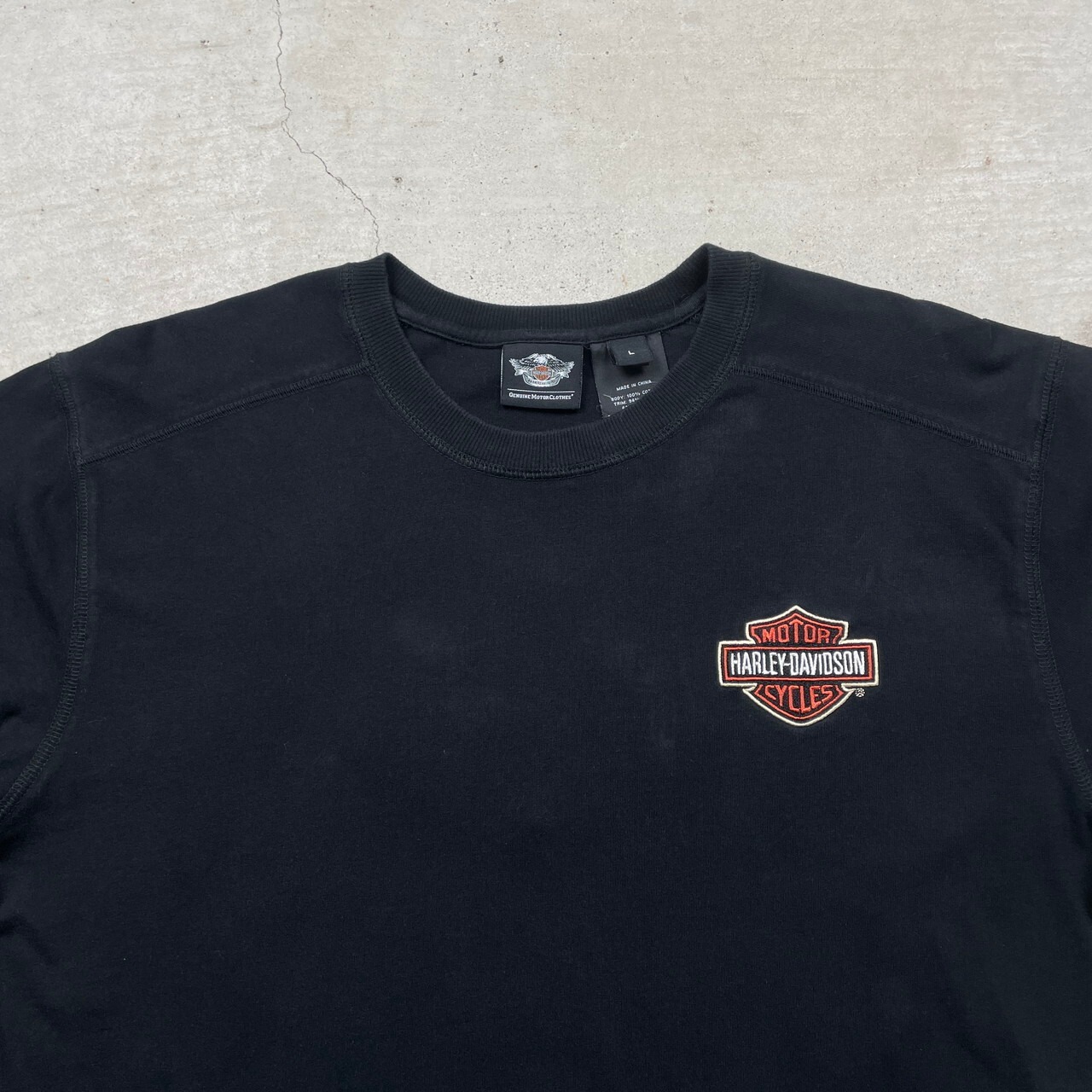 90~00年代 Harley-Davidson ハーレーダビッドソン ロゴ刺繍 ロングT 