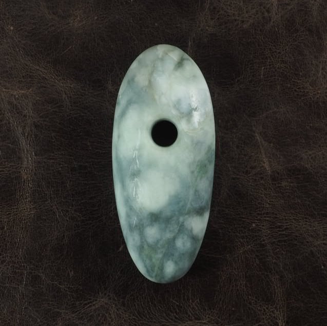 糸魚川翡翠 大珠 希少色！青緑翡翠 53mm Blue-green jadeite Taishu