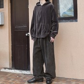 PHAT premium rayon blend velour 2 tuck wide slacks dark brown