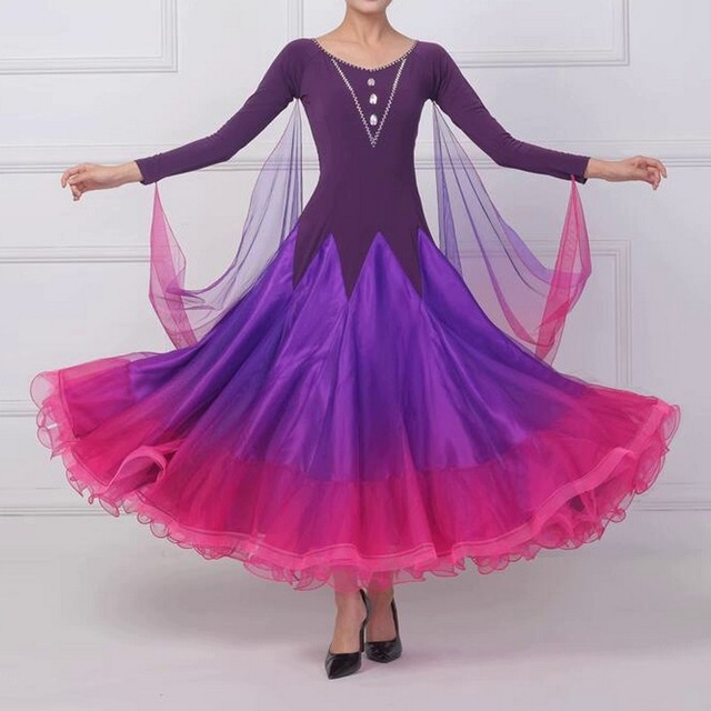 ロングスリーブAライン　シフォン　スカート　モダンドレス　ds0524