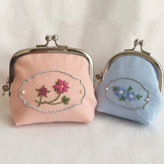 手刺繍 がま口 セット Atelier Ao アトリエアオ 手刺繍 がま口 セット Atelier Ao アトリエアオ
