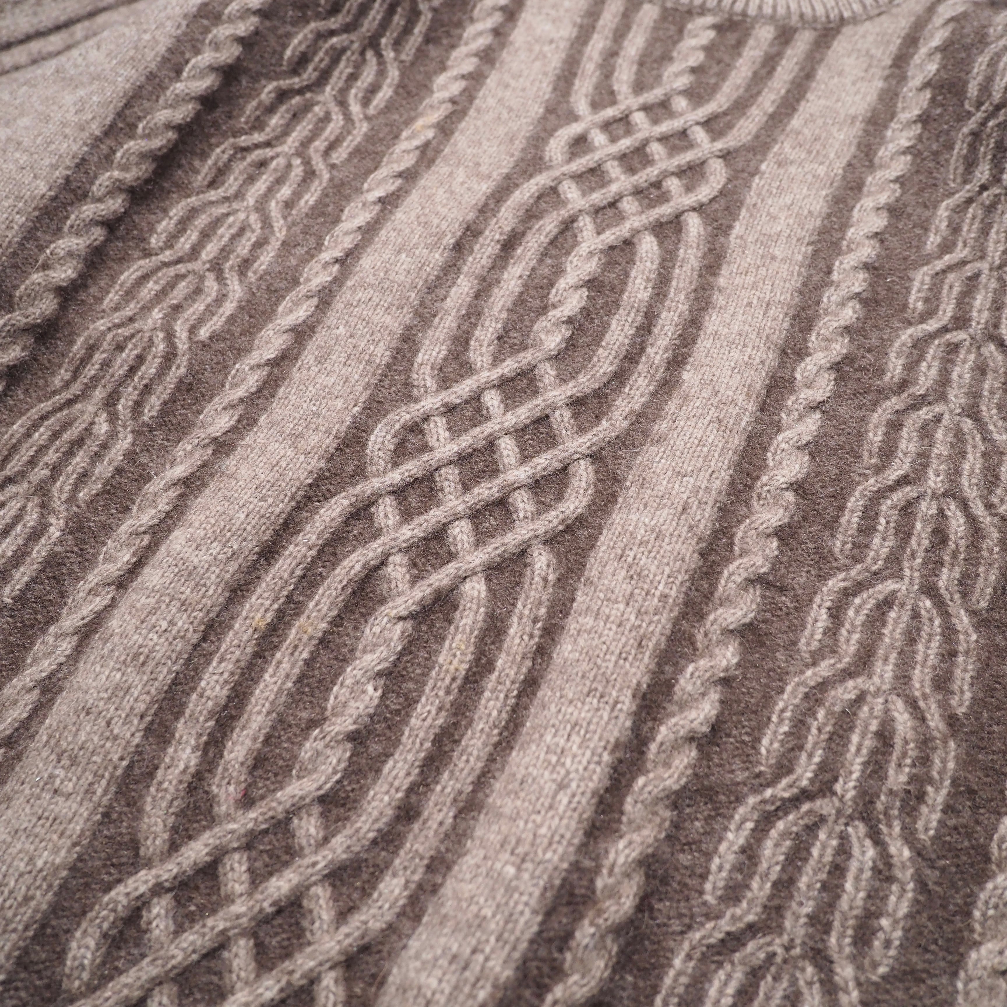 1990s " Cashmere mix " Twist Rope pattern vintage knit