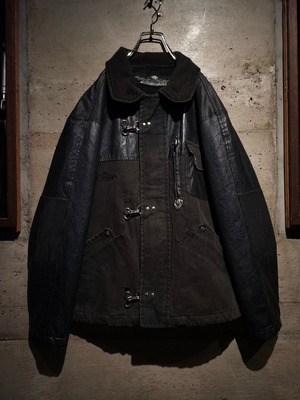 【Caka】Multi Fabric Switching Design Vintage Fireman Jacket