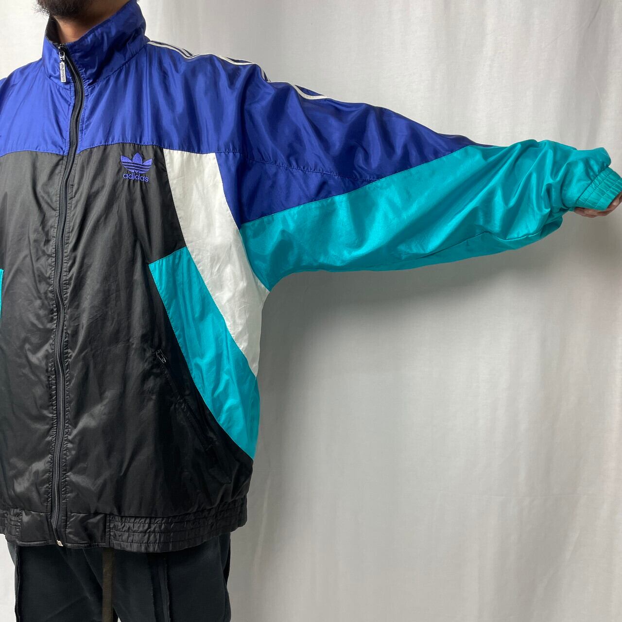 80年代 adidas アディダス ナイロン トラックジャケット メンズXL相当