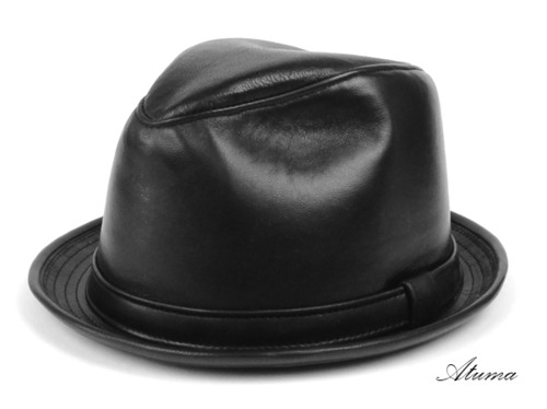 NewYorkHat・ニューヨークハット #9204 / Lambskin Fedora（ブラック）　[ラムレザー]