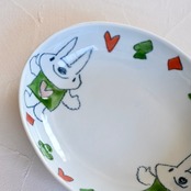 村田菜穂美作　楕円中ボウル　「うさちゃんとトランプ」[ 2104130001208 ]