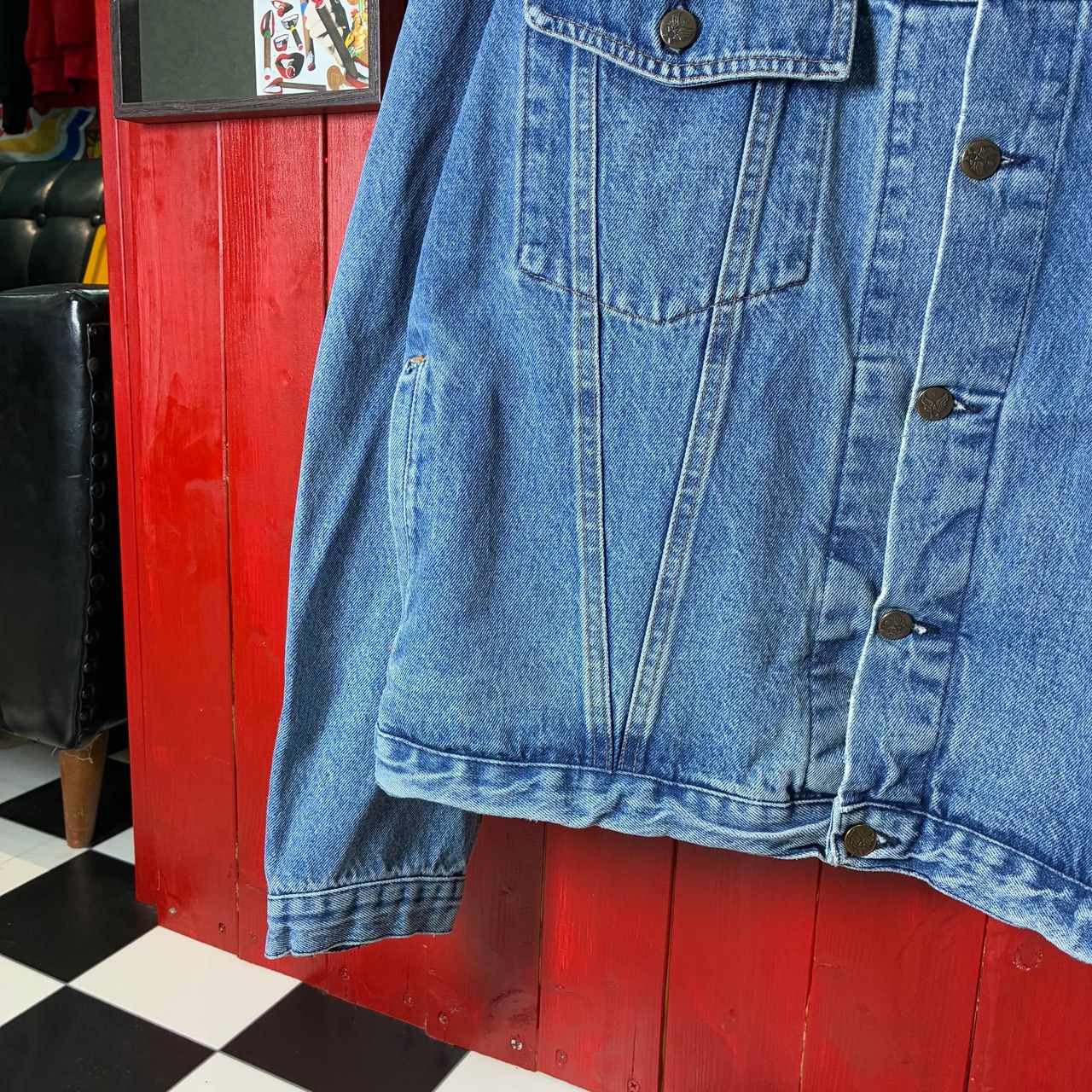 【イタリア製】EUR AVIREX デニムジャケット　アヴィレックス　ブルー　XL