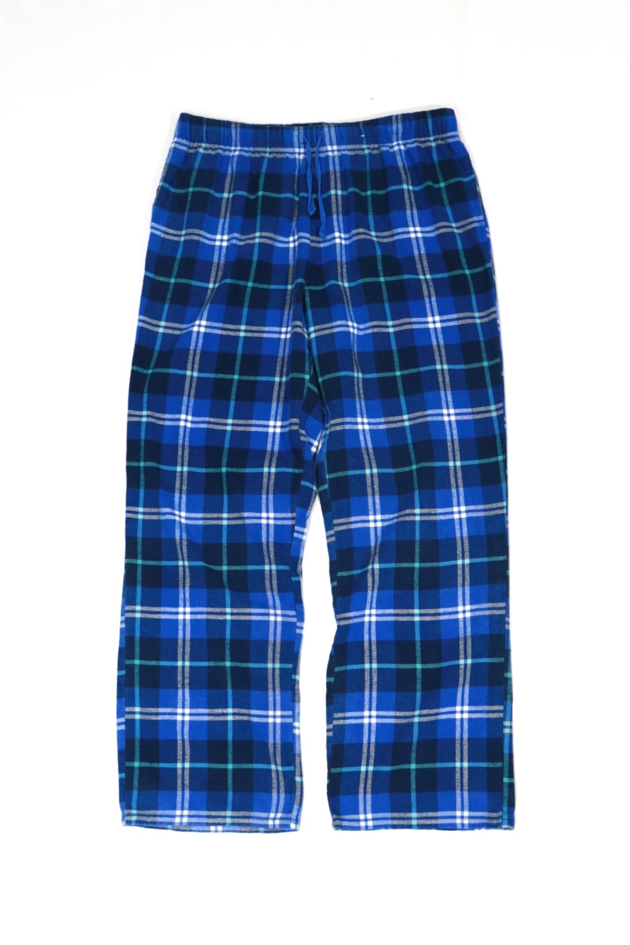 Blue check easy pants