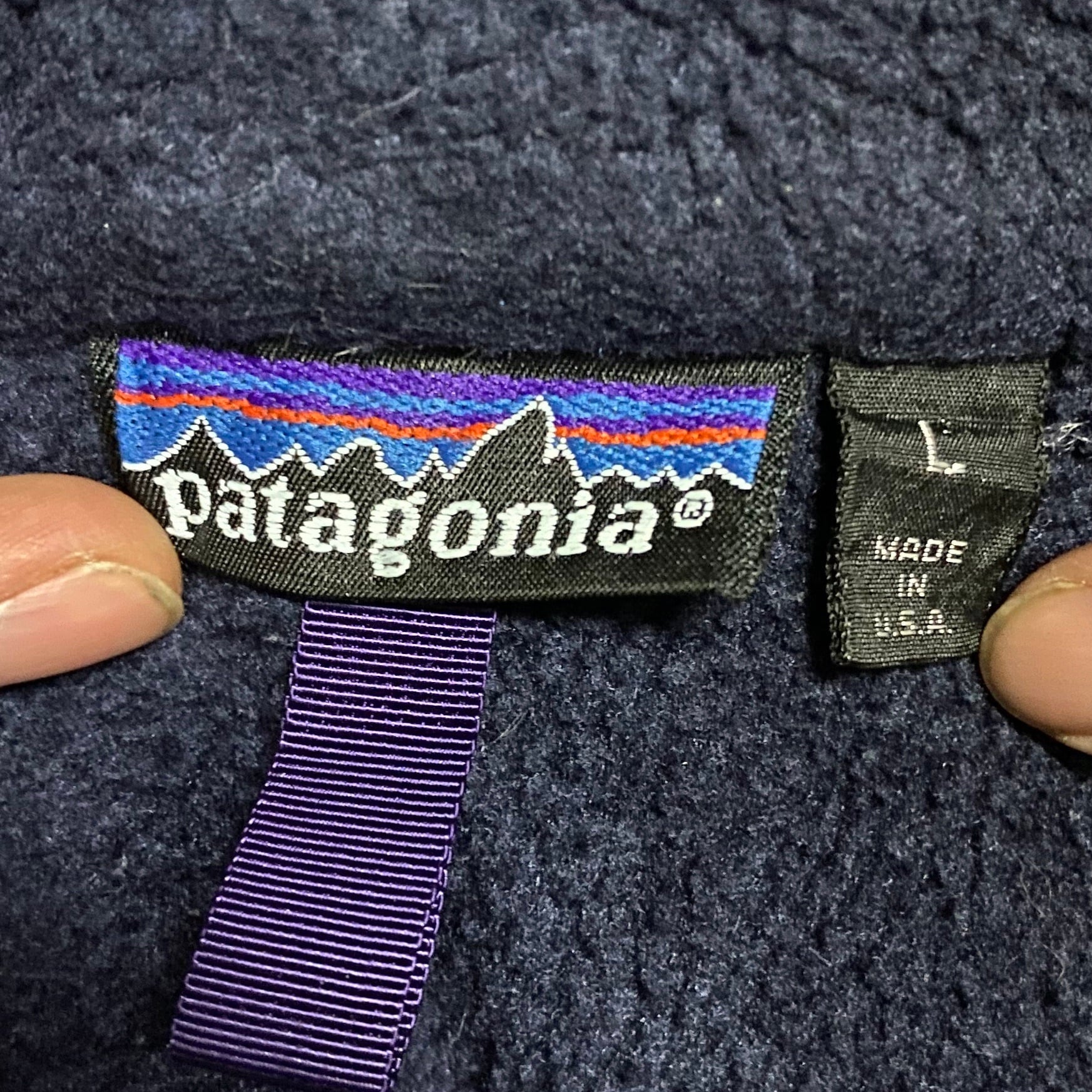 90年代 ビンテージ USA製 Rマークタグ patagonia パタゴニア フリースジャケット メンズL 古着 90s ヴィンテージ  ディープパープル 紫色【アウトドアジャケット】 | cave 古着屋【公式】古着通販サイト