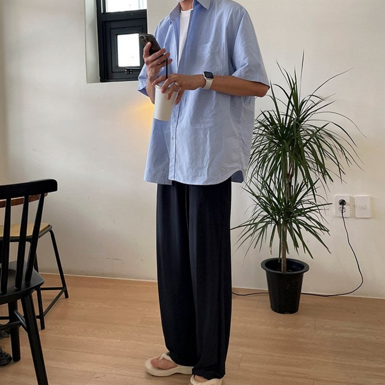 ライトブルー半袖ビッグシャツ　MT0080219