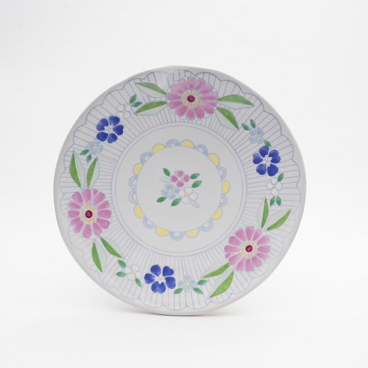 【木村扶由子】ケーキ皿 百日草 2-B