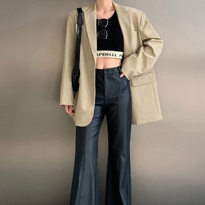 フェイクスプリングレザージャケット　LT0010031