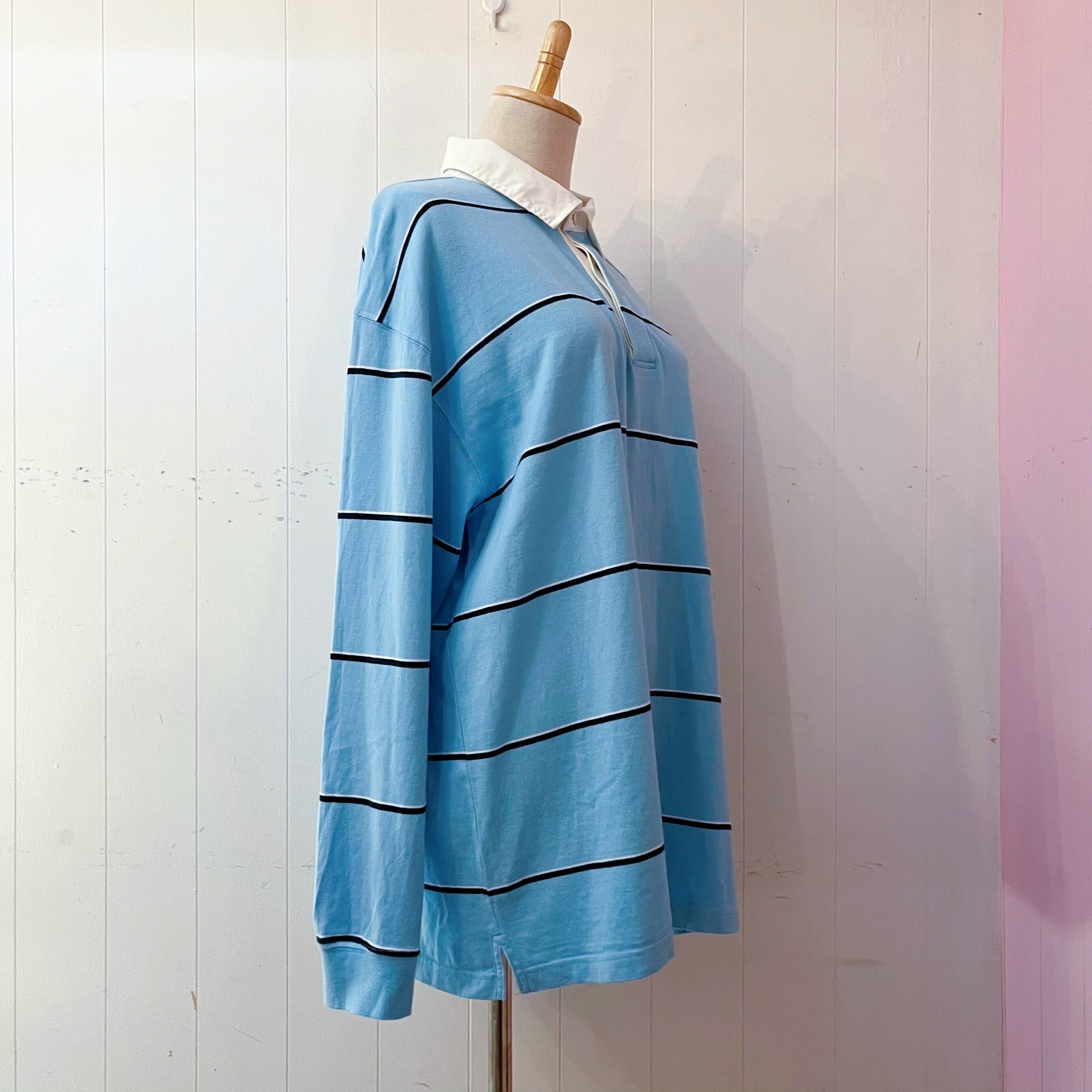 light blue stripe polo shirt