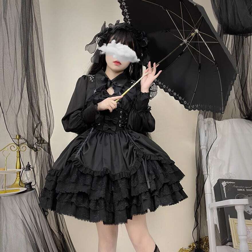 ゴスロリ　ロリータ　ブラック　パニエ付き 楽天市場】スカート レディース パニエ ロリータ ロリィタ 刺繍 レース