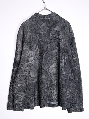 "刺繍" and mesh fabric design XXX wide silhouette shirt jacket
