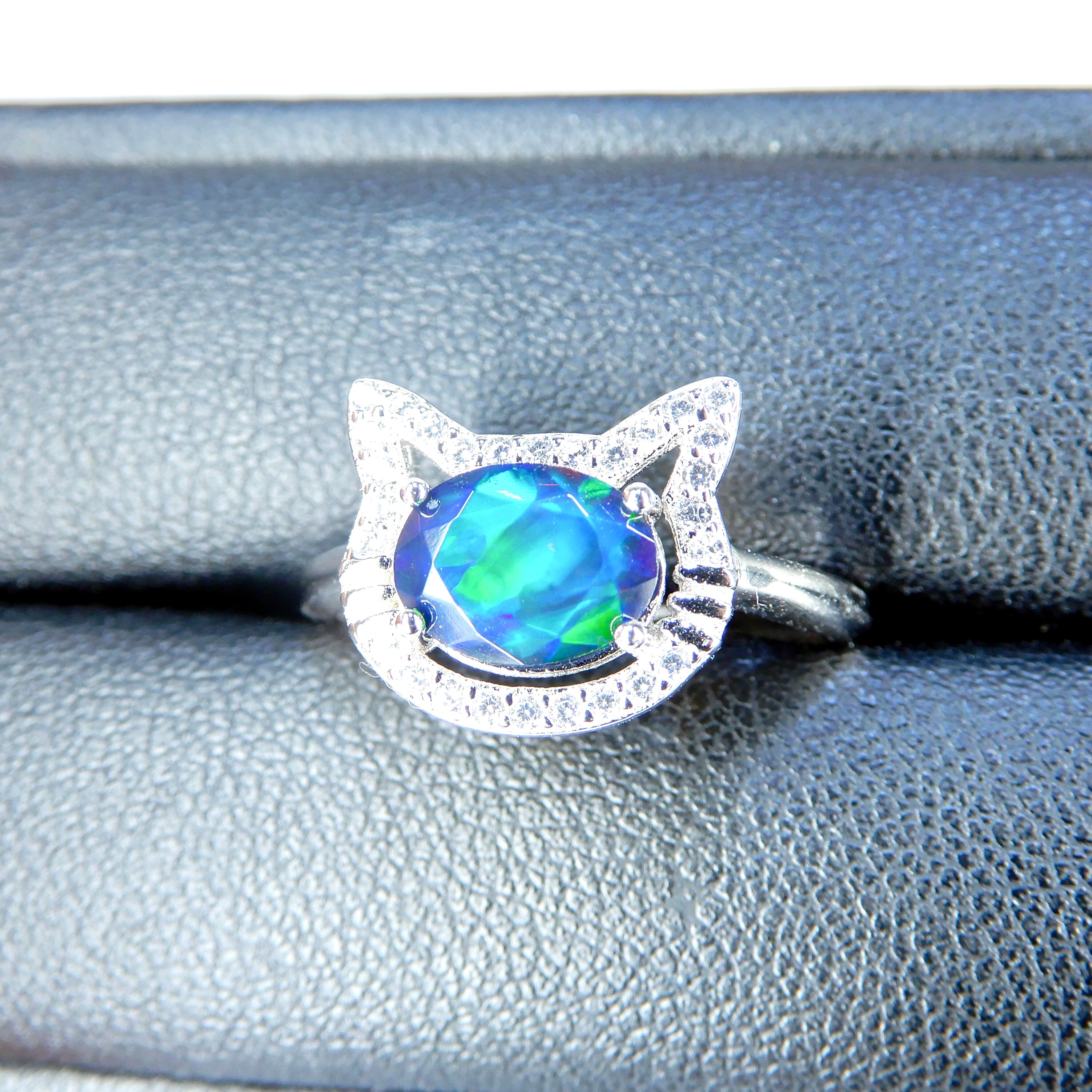 ねこRing♦︎ブラックオパール♦︎