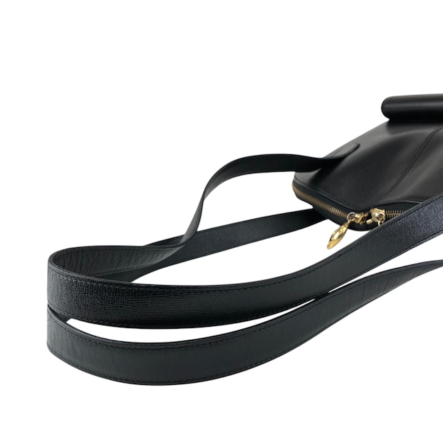 Christian Dior クリスチャン ディオール ショルダーバッグ ブラック オーバル ターンロック レザー vintage ヴィンテージ オールド 7ng3ku
