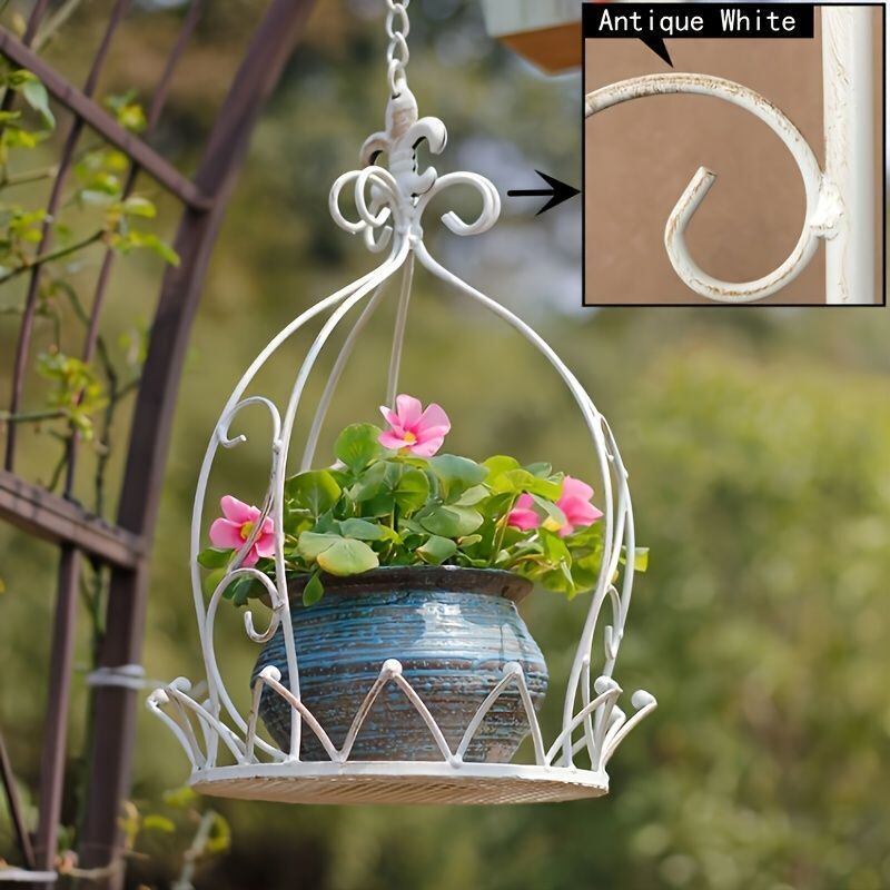 ヴィンテージ シャビー アイアン ハンギング フラワーバスケット 8.8kg