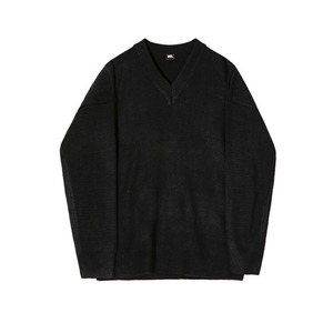 Vネックソリッドカラーニット　MT0080344