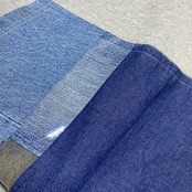 【 hoodie14】 Remake Hoodie gray × denim