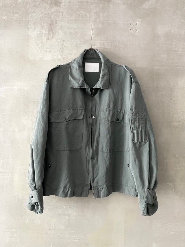 TrAnsference reshaped pilot jacket - sage