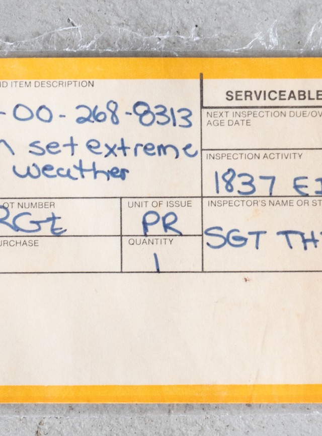 "U.S.Department of Defense" 1980s Serviceable tag