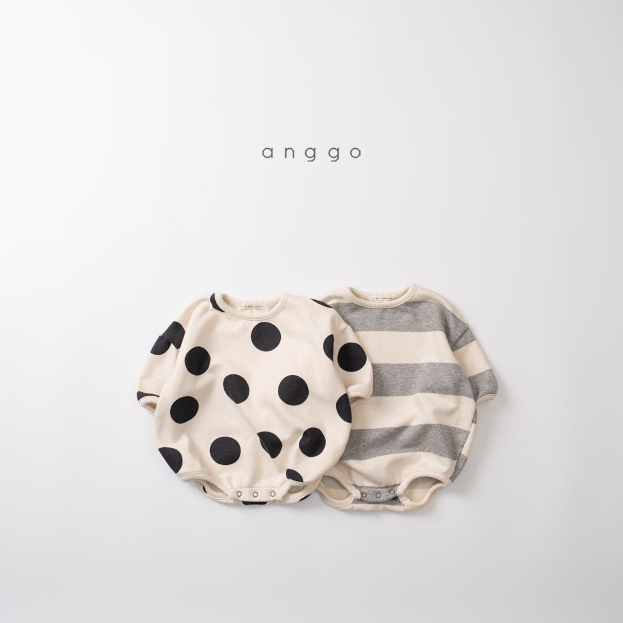 【anggo】デニッシュロンパース ドット 60〜80cm  240103 - 9