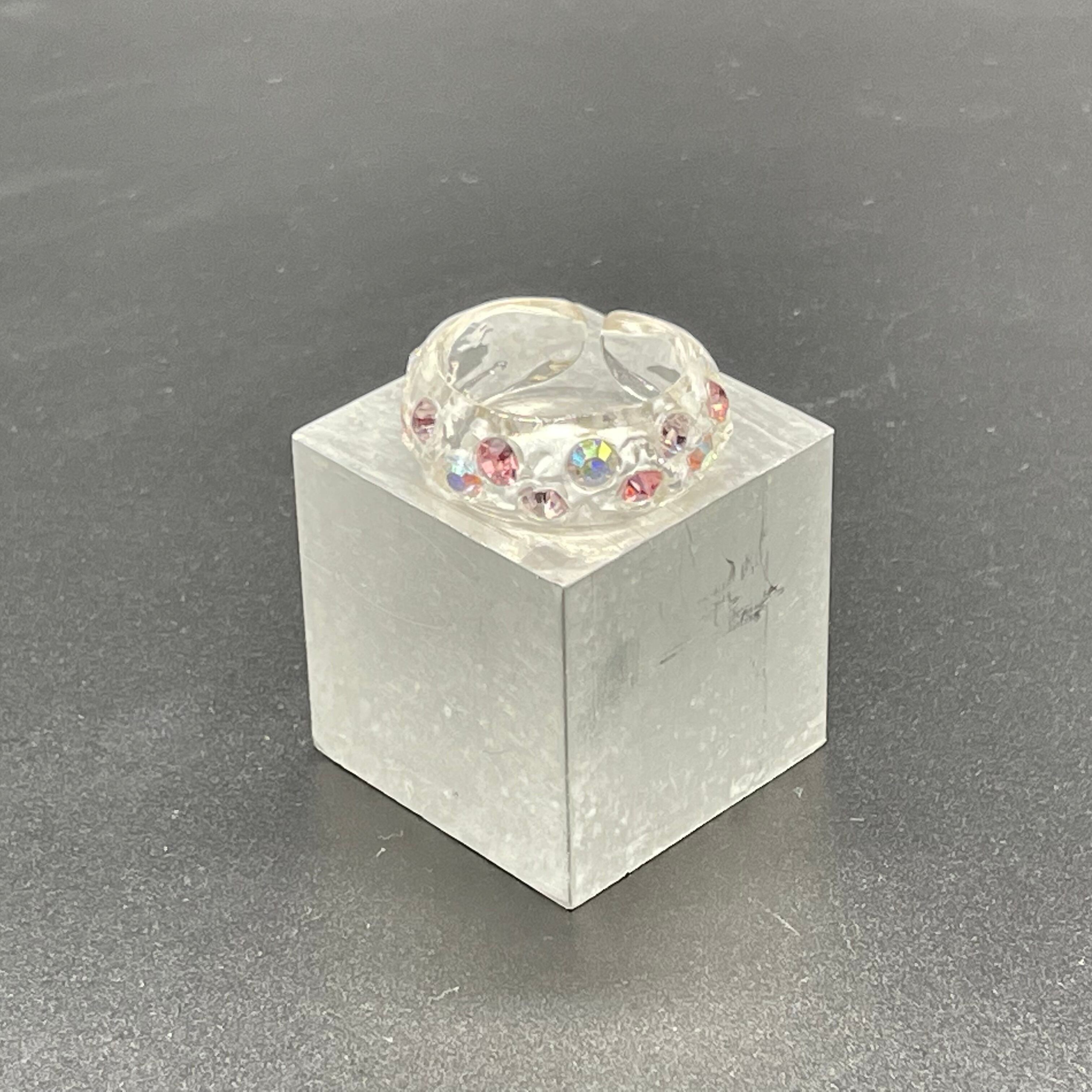 Harraca ハンドメイド ピンク ストーンリング