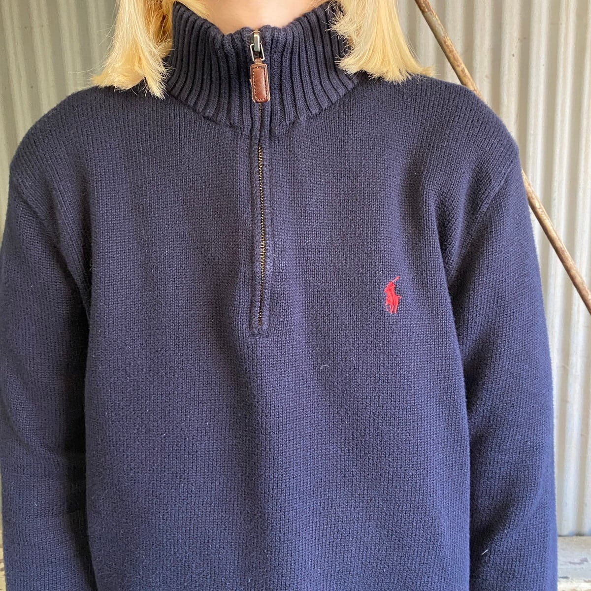 ポロバイラルフローレン ハーフジップ コットン ニットセーター メンズ