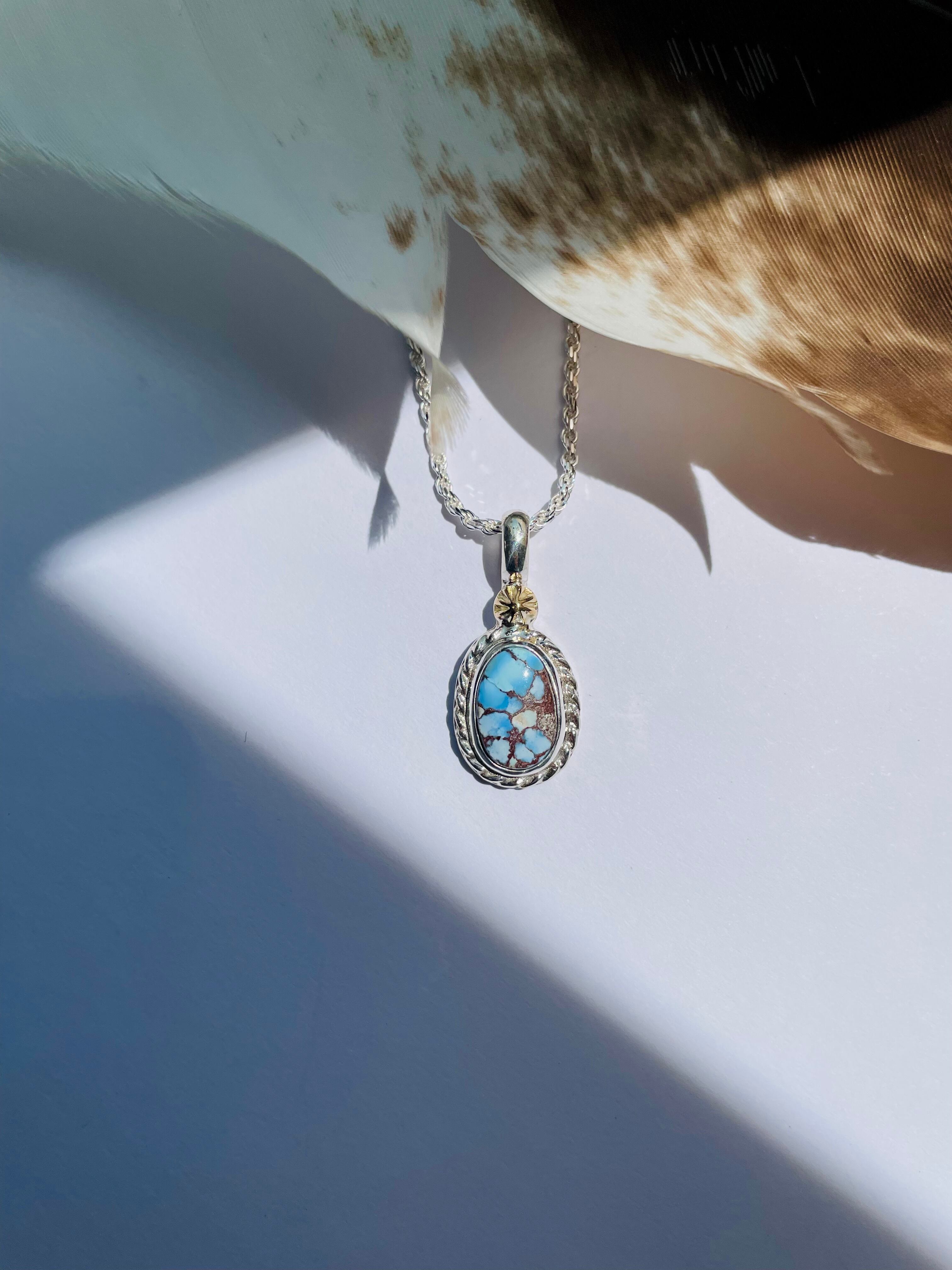 Golden Hill Turquoise 18k Gold concho pendant top | Sunset＆Eagle