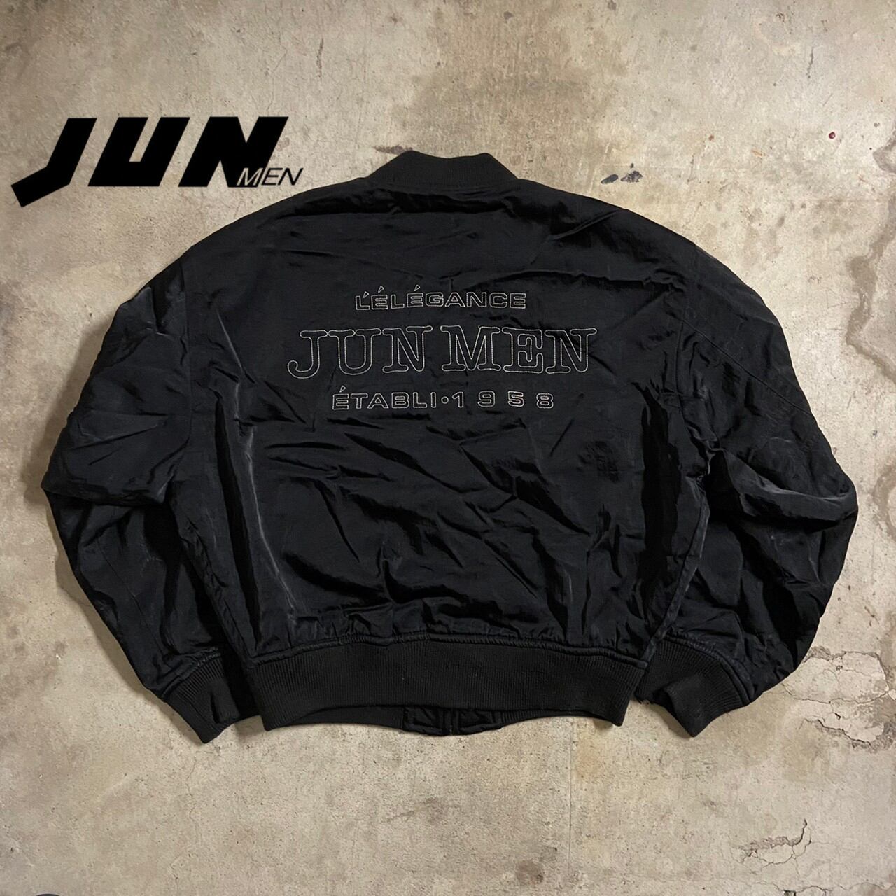 〖JUN MEN〗logo stitch embroidery ma-1 blouson jacket