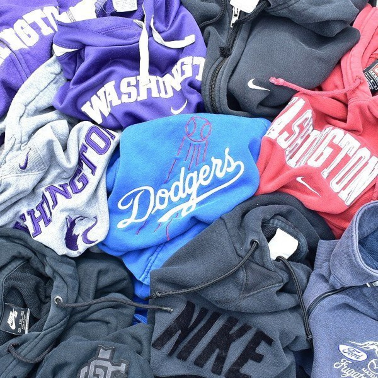 1点物◇ナイキNIKE×MLBドジャース青スウェットパーカー古着XXLメンズ 