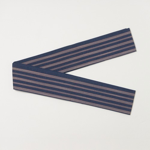 麻角帯　縞紺　[E1417]